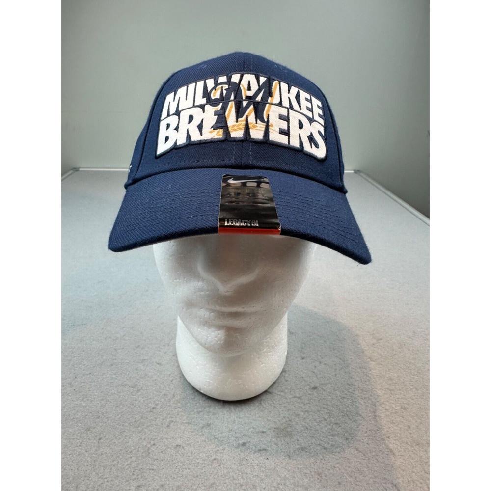 Milwaukee Brewers Nike MLB Baseball Legacy 91 Cap Hat Dri Fit MED LARGE